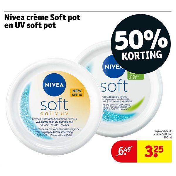 Nivea crème Soft pot en UV soft pot