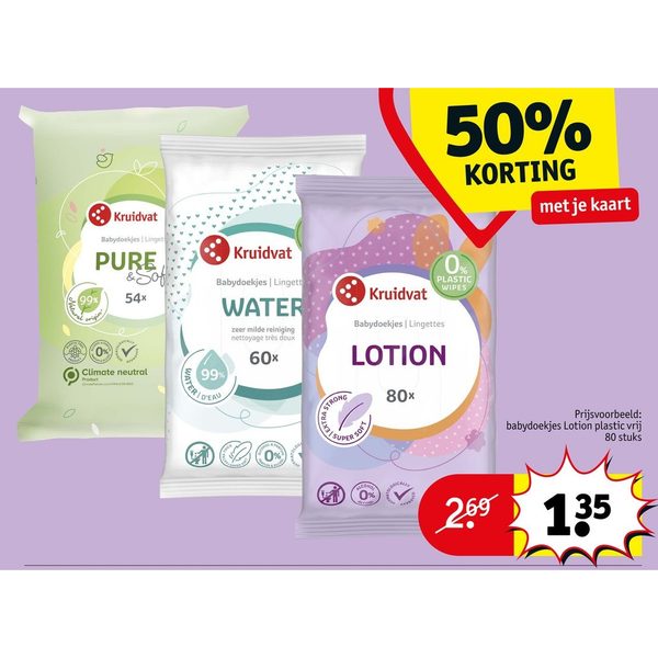 Kruidvat plastic vrije babydoekjes