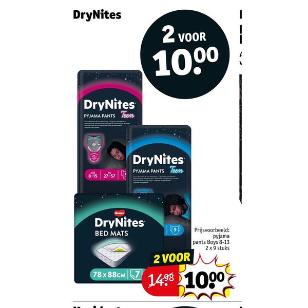 DryNites pyjamabroekjes en bedmatjes