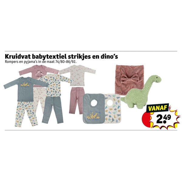 Kruidvat babytextiel strikjes en dino's
