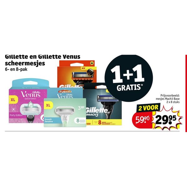 Gillette en Gillette Venus scheermesjes 6- en 8-pak
