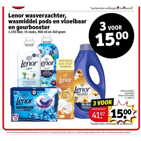 Lenor wasverzachter, wasmiddel pods en geurbooster