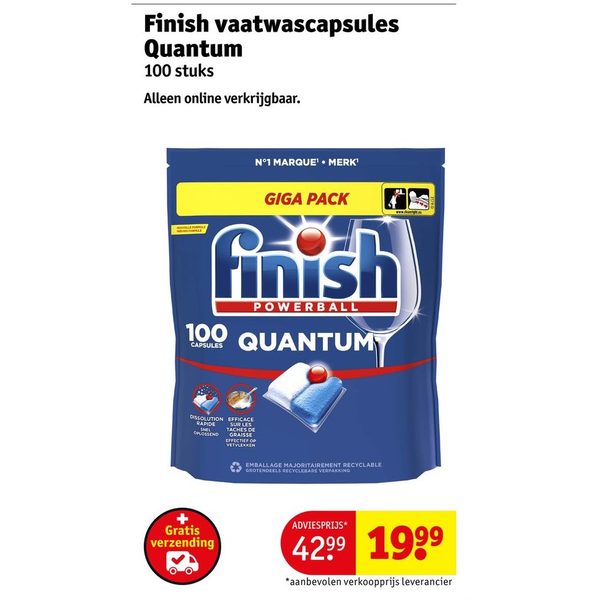 Finish vaatwascapsules Quantum