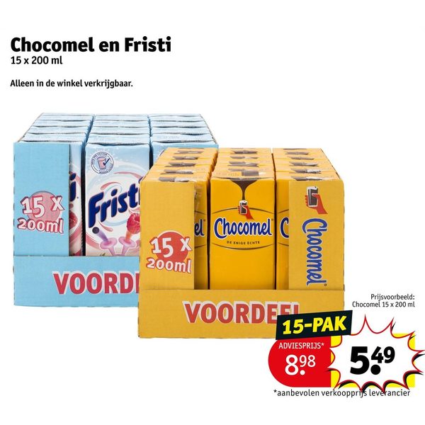 Chocomel en Fristi 15-pak