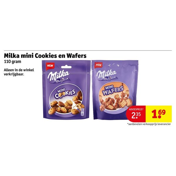 Milka mini Cookies en Wafers