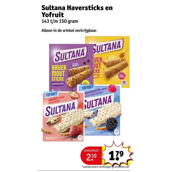 Sultana Haversticks en Yofruit
