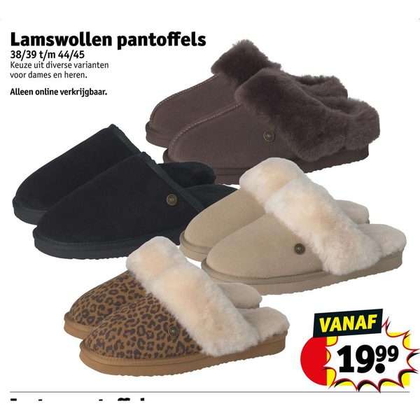 Lamswollen pantoffels