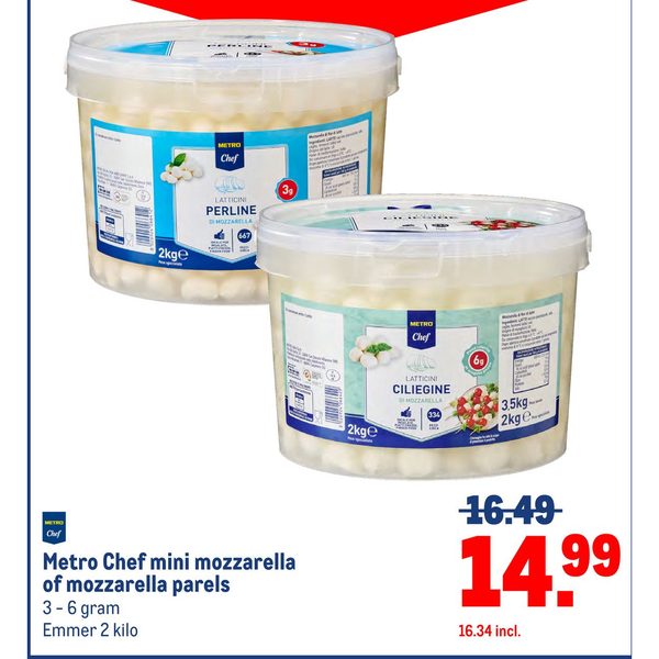 Metro Chef mini mozzarella of mozzarella parels