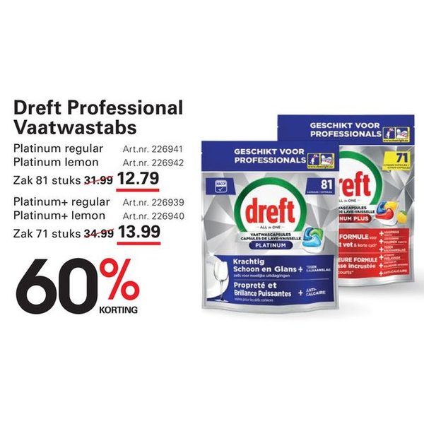 Dreft Professional Platinum Vaatwastabs