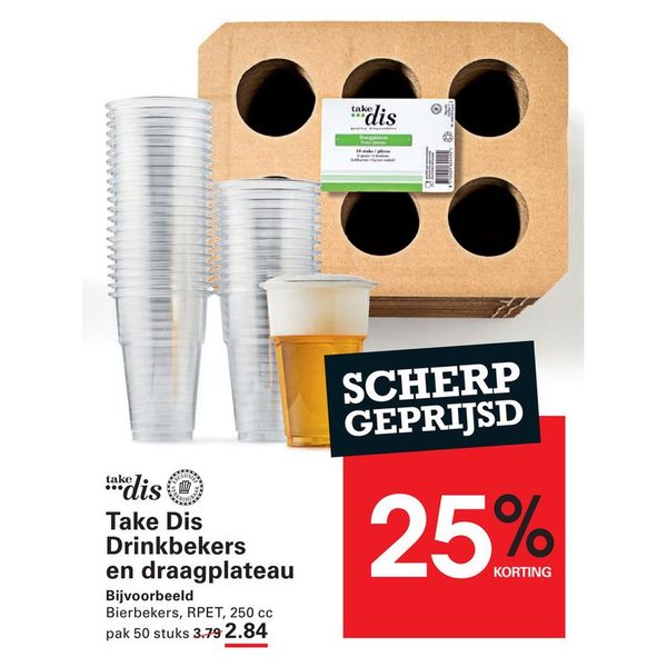 Take Dis Drinkbekers en draagplateau