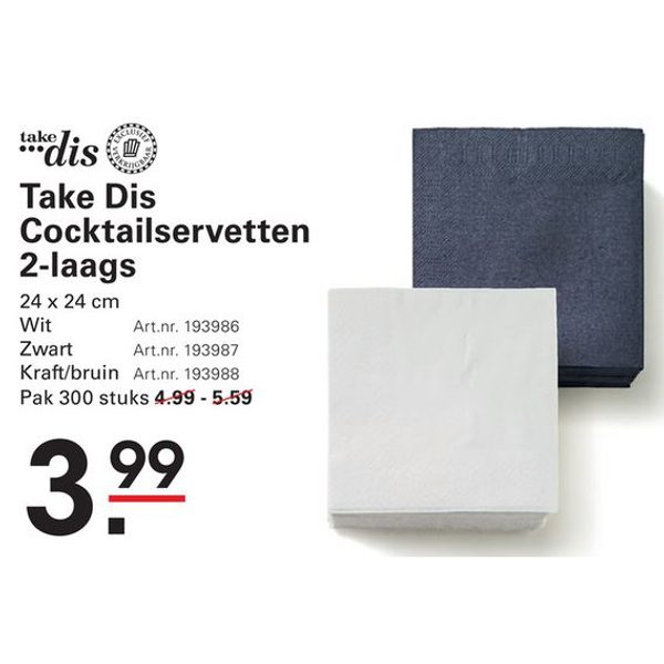 Take Dis Cocktailservetten 2-laags