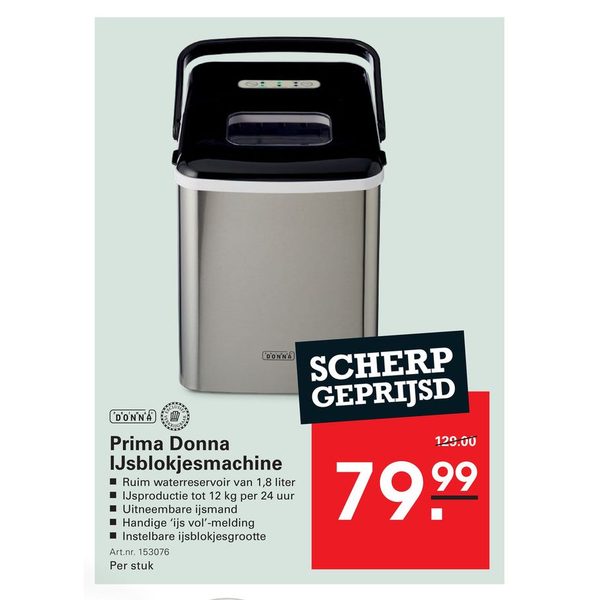 Prima Donna IJsblokjesmachine