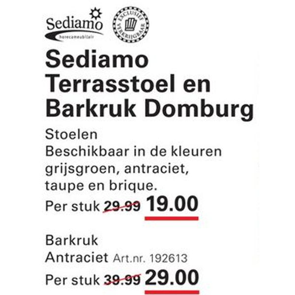 Sediamo Terrasstoel en Barkruk Domburg