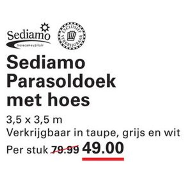 Sediamo Parasoldoek met hoes