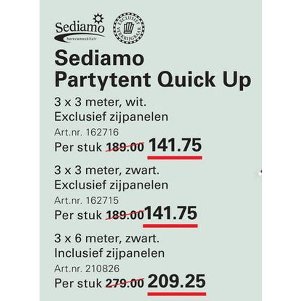Sediamo Partytent Quick Up