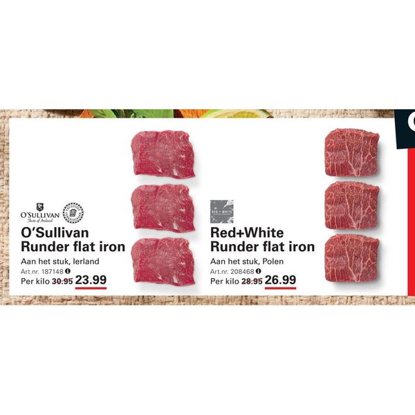 O'Sullivan Runder flat iron & Red+White Runder flat iron