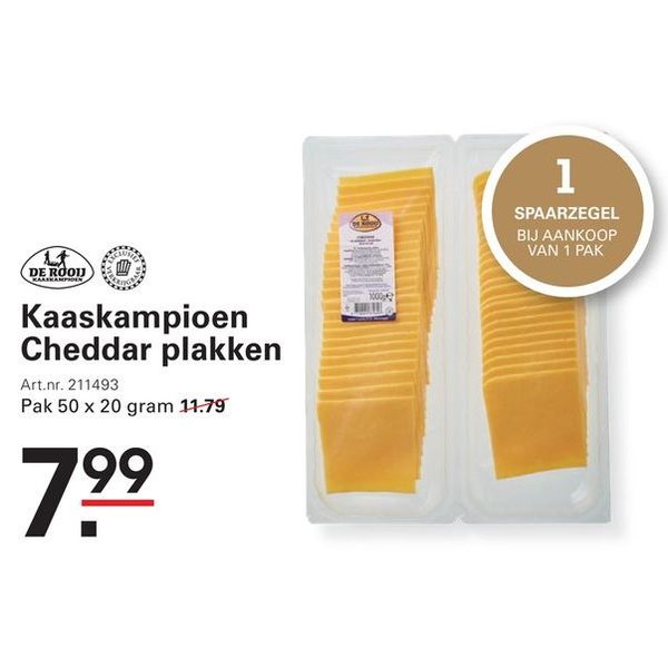 Kaaskampioen Cheddar plakken