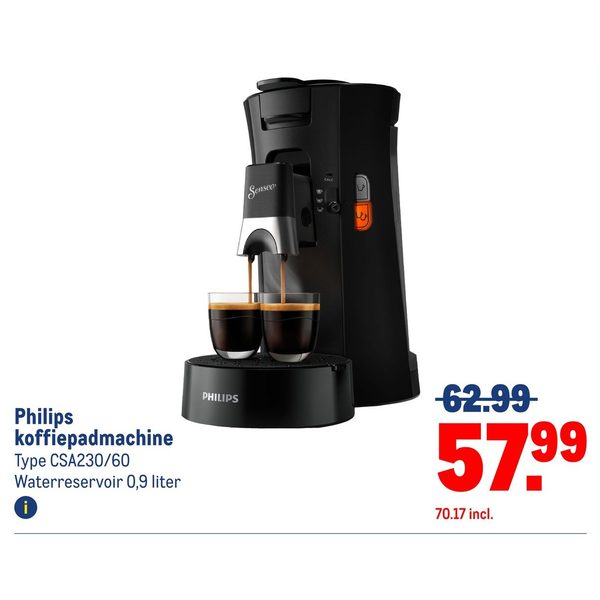 Philips koffiepadmachine CSA230/60