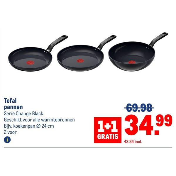 Tefal pannen Serie Change Black