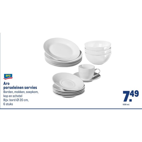 Aro porseleinen servies