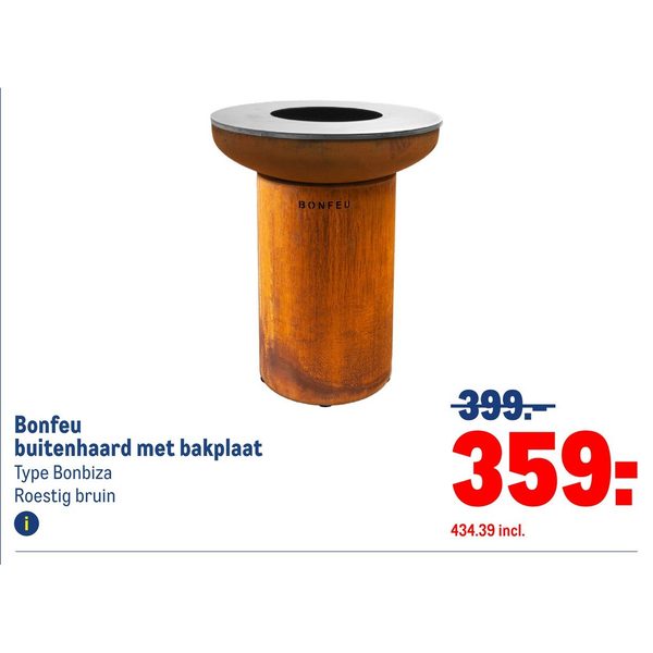 Bonfeu buitenhaard met bakplaat