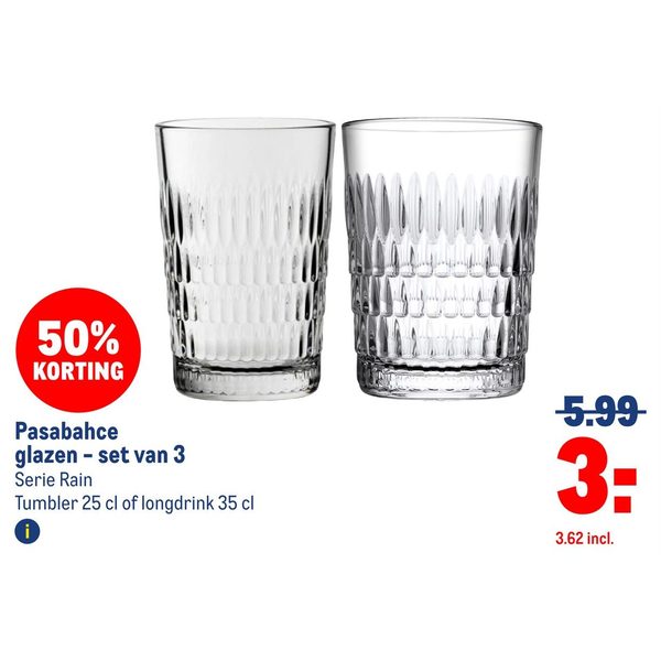 Pasabahce glazen - set van 3
