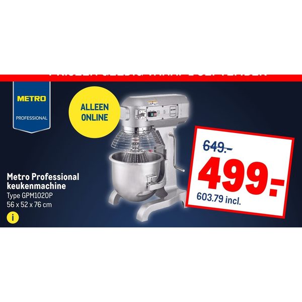 Metro Professional keukenmachine Type GPM1020P