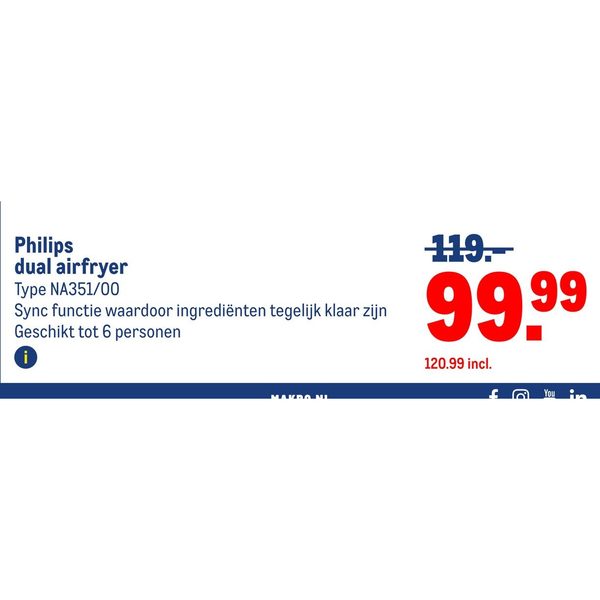 Philips dual airfryer Type NA351/00