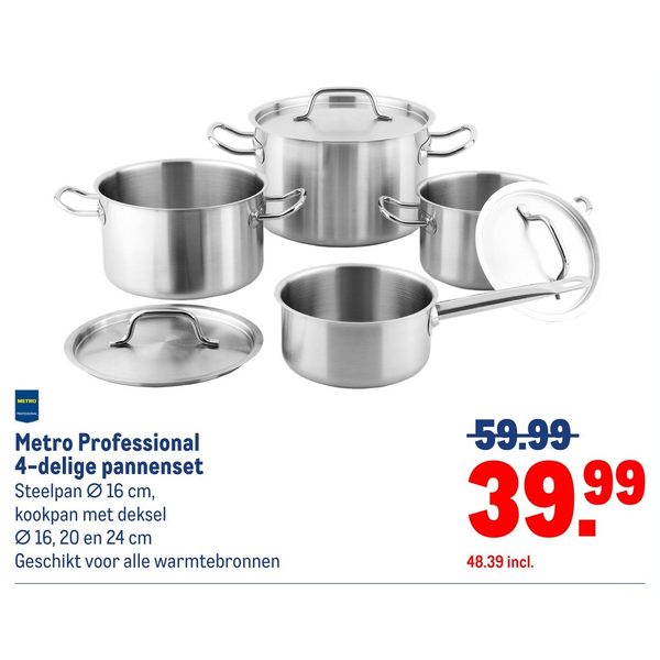 Metro Professional 4-delige pannenset