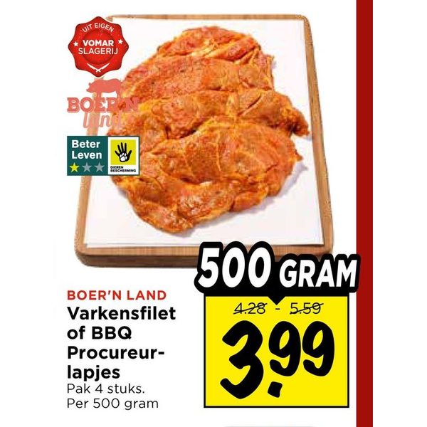 Boer'n Land Varkensfilet of BBQ Procureurlapjes