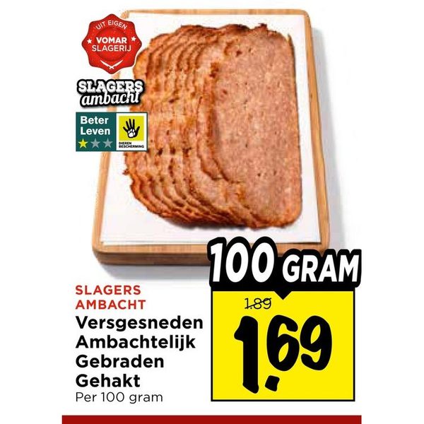 Slagers Ambacht Versgesneden Ambachtelijk Gebraden Gehakt