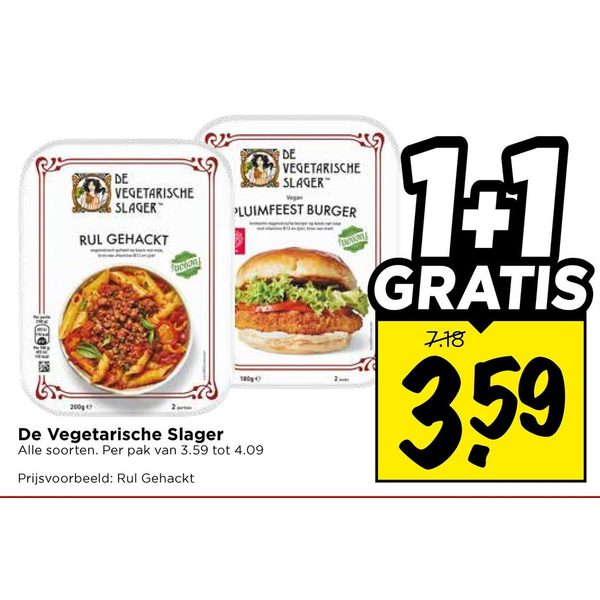 Vegetarische producten (Rul Gehakt, Pluimfeest Burger)