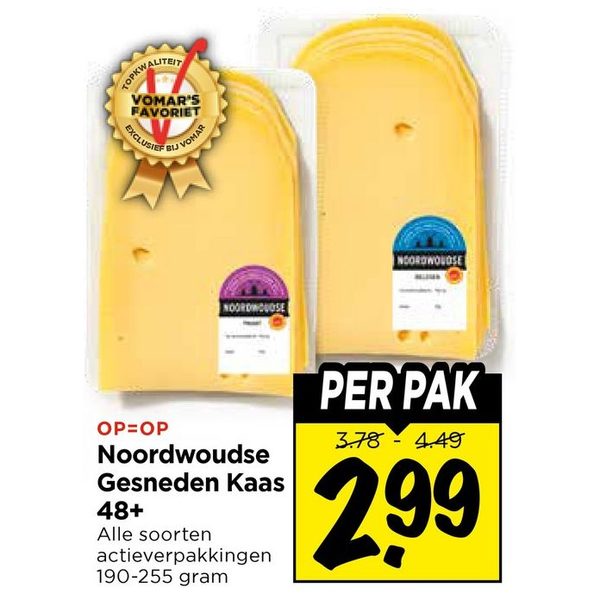 Noordwoudse Gesneden Kaas 48+
