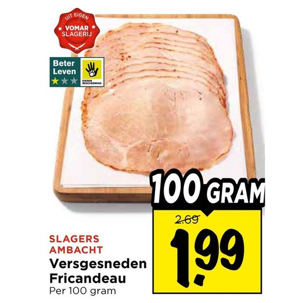 Slagers Ambacht Versgesneden Fricandeau