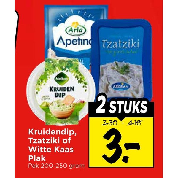 Kruidendip, Tzatziki of Witte Kaas Plak