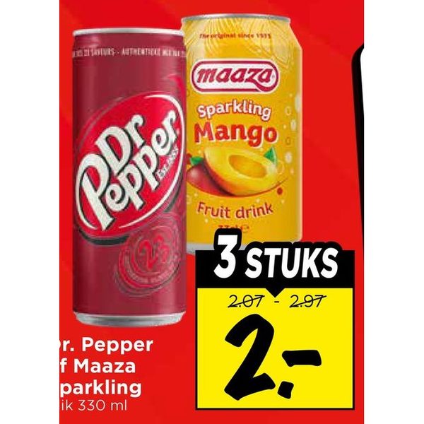 Dr. Pepper of Maaza Sparkling