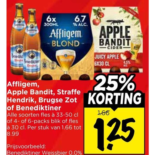 Affligem, Apple Bandit, Straffe Hendrik, Brugse Zot of Benediktiner