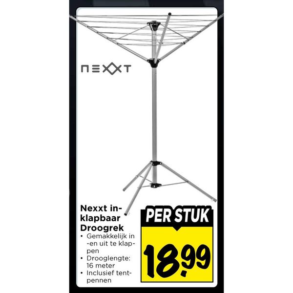 Nexxt in-klapbaar Droogrek