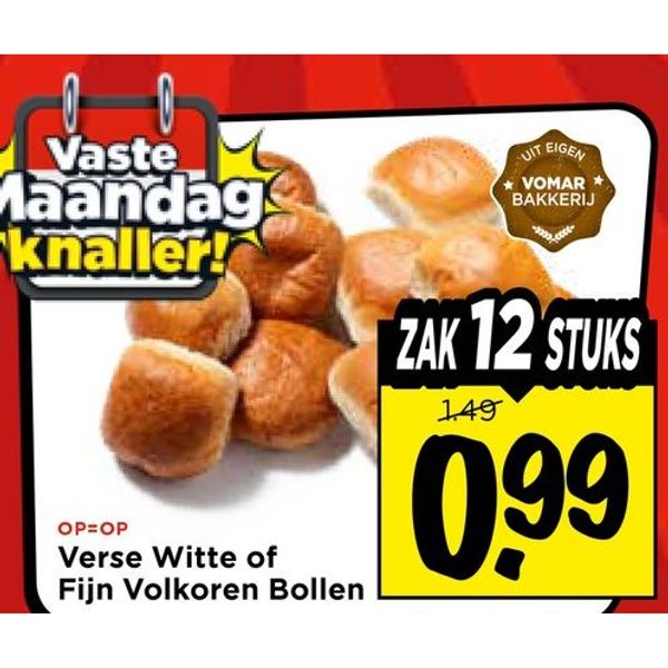Verse Witte of Fijn Volkoren Bollen