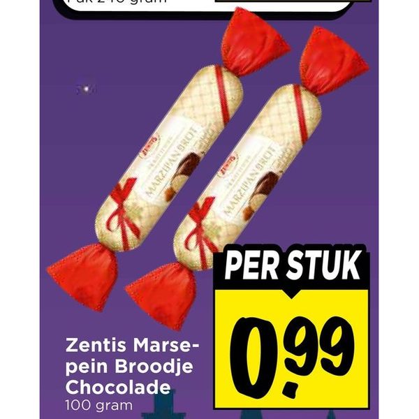 Zentis Marsepein Broodje Chocolade