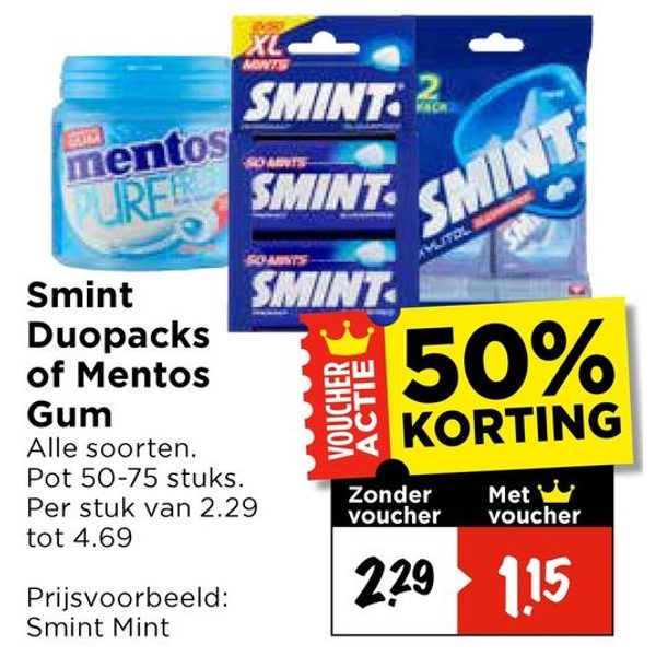 Smint Duopacks of Mentos Gum