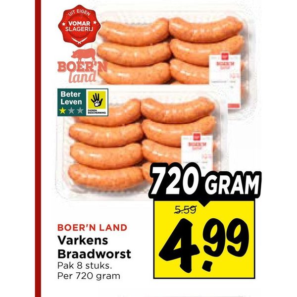 Varkens Braadworst