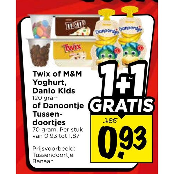 Twix, M&M Yoghurt, Danio Kids of Danoontje