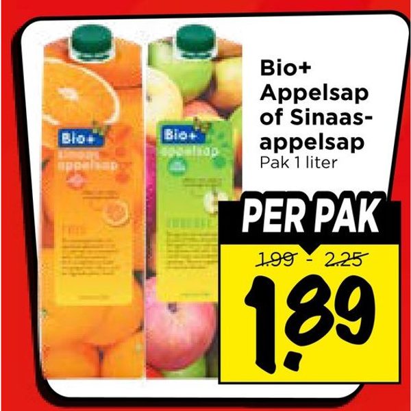 Bio+ Appelsap of Sinaasappelsap