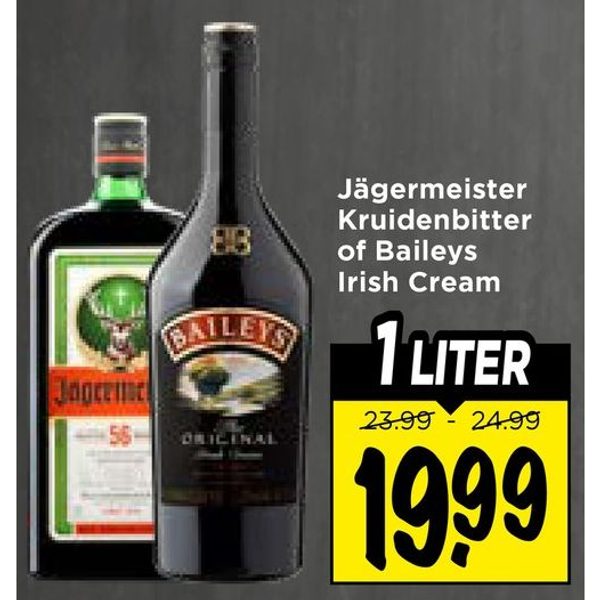 Jägermeister of Baileys Irish Cream