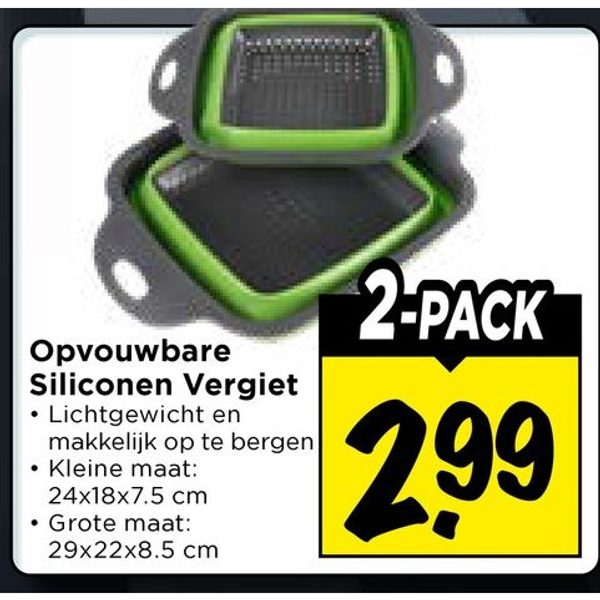 Opvouwbare Siliconen Vergiet