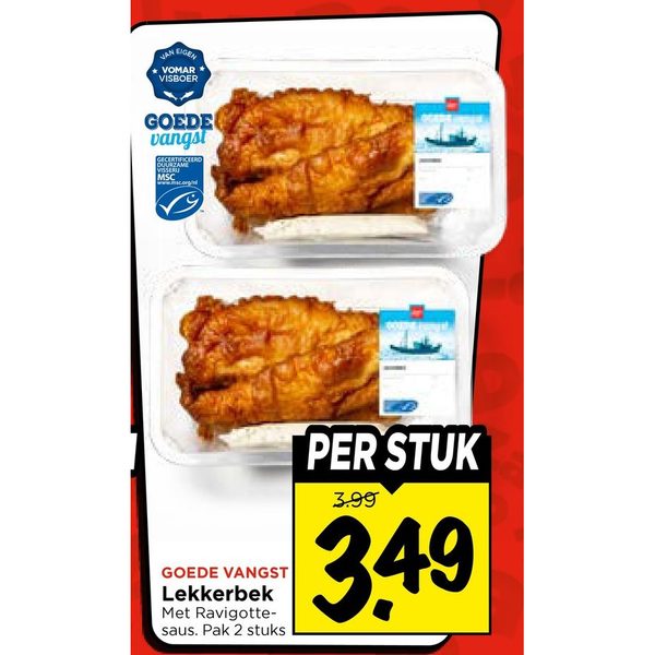 Lekkerbek met ravigottesaus