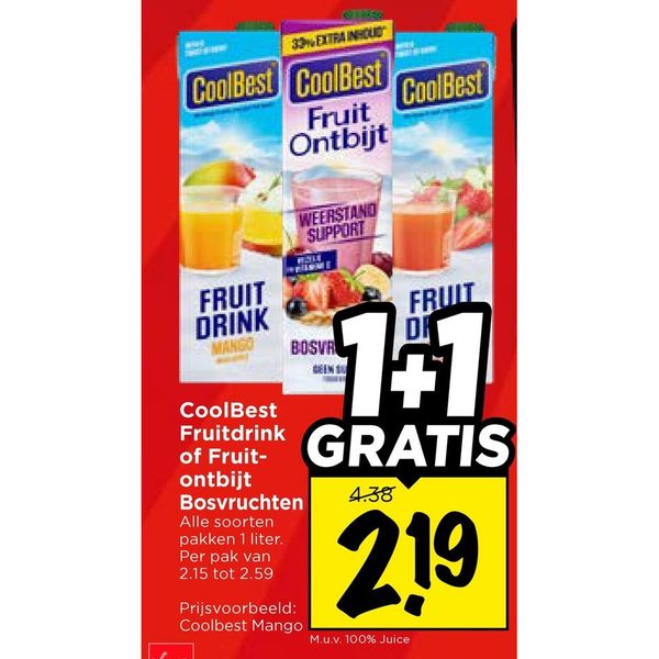 CoolBest Fruitdrink of Fruit-ontbijt