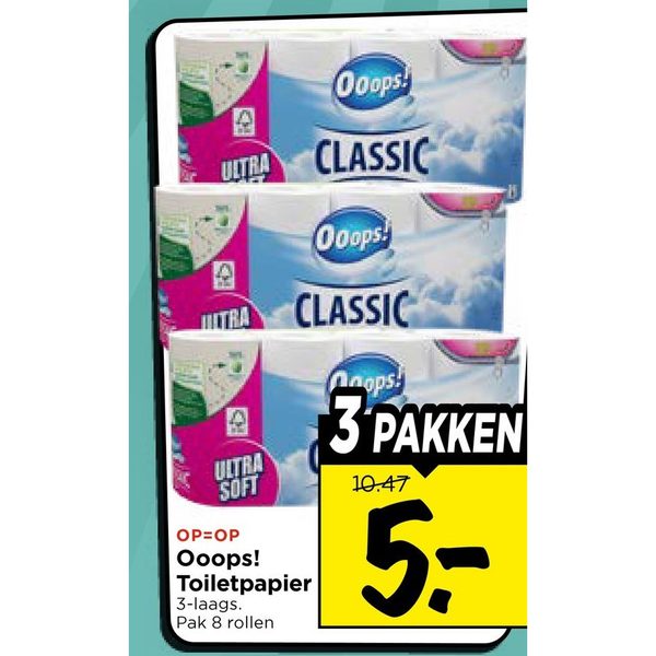 Ooops! Toiletpapier 3-laags