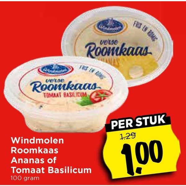 Windmolen Roomkaas Ananas of Tomaat Basilicum